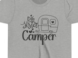 Load image into Gallery viewer, Big Sister Camper Youth Short Sleeve Tee.