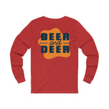 Load image into Gallery viewer, Beer &amp; Deer Unisex Jersey Long Sleeve Tee