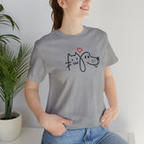 Load image into Gallery viewer, Cat Heart Dog Unisex Jersey Short Sleeve Tee.