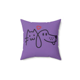 Load image into Gallery viewer, Cat Heart Dog Purple Spun Polyester Square Pillow