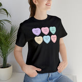 Load image into Gallery viewer, Candy Valentines Hearts Unisex Jersey Short Sleeve Tee.