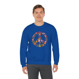 Load image into Gallery viewer, Christmas Peace Wreath Unisex Heavy Blend™ Crewneck Sweatshirt