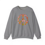 Load image into Gallery viewer, Christmas Peace Wreath Unisex Heavy Blend™ Crewneck Sweatshirt