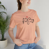 Load image into Gallery viewer, Cat Heart Dog Unisex Jersey Short Sleeve Tee.