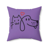 Load image into Gallery viewer, Cat Heart Dog Purple Spun Polyester Square Pillow