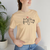 Load image into Gallery viewer, Cat Heart Dog Unisex Jersey Short Sleeve Tee.