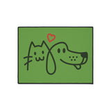 Load image into Gallery viewer, Cat Heart Dog Green Heavy Duty Floor Mat