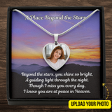 Load image into Gallery viewer, Beyond The Stars Custom Photo Heart Memorial Necklace