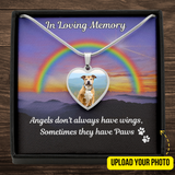 Load image into Gallery viewer, Angel Paws Pet Custom Photo Heart Memorial Necklace