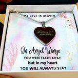 Load image into Gallery viewer, Angels Wings Heart Photo Memorial Necklace