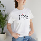 Load image into Gallery viewer, Cat Heart Dog Unisex Jersey Short Sleeve Tee.