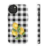 Load image into Gallery viewer, Buffalo Plaid Lemon Tough iPhone Cases