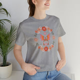 Load image into Gallery viewer, Butterfly and Flowers Unisex Jersey Short Sleeve Tee.