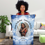 Load image into Gallery viewer, Always With You Blue Velveteen Minky Memorial Blanket