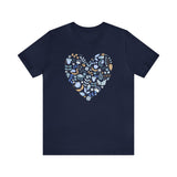 Load image into Gallery viewer, Boho Floral Heart Unisex Jersey Short Sleeve Tee