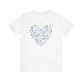 Load image into Gallery viewer, Boho Floral Heart Unisex Jersey Short Sleeve Tee