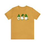 Load image into Gallery viewer, 3 Gnomes Happy St Patrick&#39;s Day Unisex Jersey Short Sleeve Tee