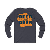 Load image into Gallery viewer, Beer &amp; Deer Unisex Jersey Long Sleeve Tee