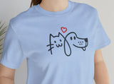 Load image into Gallery viewer, Cat Heart Dog Unisex Jersey Short Sleeve Tee.