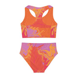 Load image into Gallery viewer, Color Burst Girls Two Piece Swimsuit