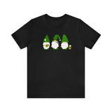 Load image into Gallery viewer, 3 Gnomes Happy St Patrick&#39;s Day Unisex Jersey Short Sleeve Tee