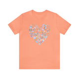 Load image into Gallery viewer, Boho Floral Heart Unisex Jersey Short Sleeve Tee