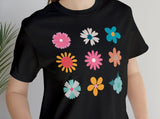 Load image into Gallery viewer, 9x9 Flowers Unisex Jersey Short Sleeve Tee.