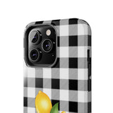 Load image into Gallery viewer, Buffalo Plaid Lemon Tough iPhone Cases