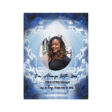 Load image into Gallery viewer, Always With You Blue Velveteen Minky Memorial Blanket