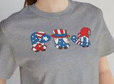 Load image into Gallery viewer, 3 Patriotic Gnome Girls Unisex Jersey Short Sleeve Tee.