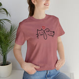 Load image into Gallery viewer, Cat Heart Dog Unisex Jersey Short Sleeve Tee.