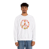 Load image into Gallery viewer, Christmas Peace Wreath Unisex Heavy Blend™ Crewneck Sweatshirt