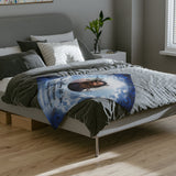 Load image into Gallery viewer, Always With You Blue Velveteen Minky Memorial Blanket