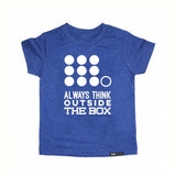 Load image into Gallery viewer, Always Think Outside the Box, Kids Blue Short Sleeve T-shirt