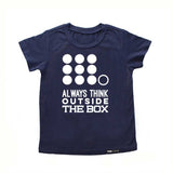 Load image into Gallery viewer, Always Think Outside the Box, Kids Blue Short Sleeve T-shirt