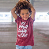 Load image into Gallery viewer, BE YOUR OWN HERO Short Sleeve Kids T-shirt