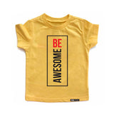 Load image into Gallery viewer, BE AWESOME Yellow Short Sleeve Kids, Girls, Boys, Unisex, Teen T-shirt