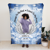 Load image into Gallery viewer, Always With You Blue Velveteen Minky Memorial Blanket