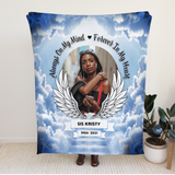 Load image into Gallery viewer, Always With You Blue Velveteen Minky Memorial Blanket