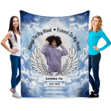 Load image into Gallery viewer, Always With You Blue Velveteen Minky Memorial Blanket