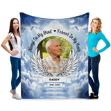 Load image into Gallery viewer, Always With You Blue Velveteen Minky Memorial Blanket