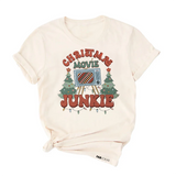 Load image into Gallery viewer, Christmas Movie Junkie T-Shirt - For Kids, Teens &amp; Adults