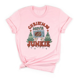 Load image into Gallery viewer, Christmas Movie Junkie T-Shirt - For Kids, Teens &amp; Adults