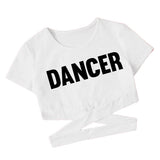 Load image into Gallery viewer, &quot;DANCER&quot; Girls Crisscross Crop Top - Style and Performance for Young Dancers