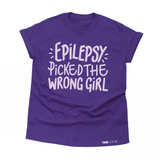 Load image into Gallery viewer, &quot;Epilepsy picked the wrong girl&quot; Purple Short Sleeve T-shirt