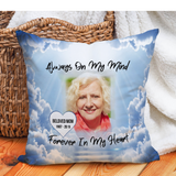 Load image into Gallery viewer, Blue Heavenly Square Photo Memorial Pillow