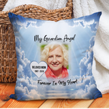 Load image into Gallery viewer, Blue Heavenly Guardian Photo Memorial Pillow