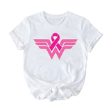 Load image into Gallery viewer, Breast Cancer Superhero Awareness T-shirt