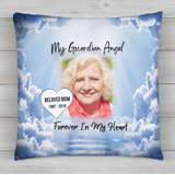 Load image into Gallery viewer, Blue Heavenly Guardian Photo Memorial Pillow