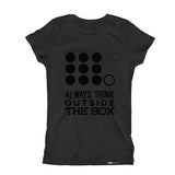 Load image into Gallery viewer, ALWAYS THINK OUTSIDE THE BOX BLACK ON BLACK Short Sleeve T-shirt